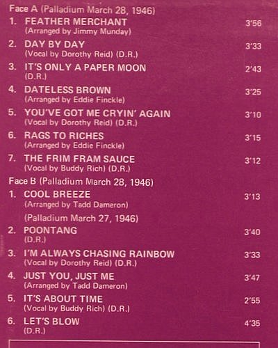 Rich,Buddy: 1946-Live Session a.t.Palladium, Musidisc(30 JA 5206), F, 1977 - LP - V7014 - 7,50 Euro