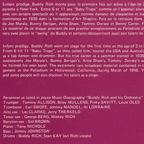 Rich,Buddy: 1946-Live Session a.t.Palladium, Musidisc(30 JA 5206), F, 1977 - LP - V7014 - 7,50 Euro