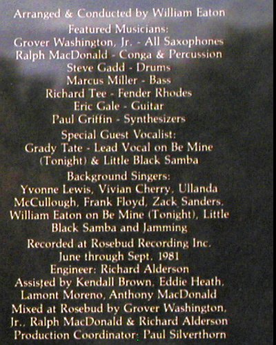 Washington Jr.,Grover: Come Morning, Elektra (ELK K 52 337), D, 1981 Typ: LP Best.-Nr.: V7180 Preis: 7,50 Euro.