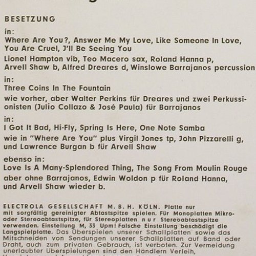 Hampton,Lionel: The Great, Musterplatte, Columbia(C 83 405), D, 1963 - LP - V7261 - 30,00 Euro