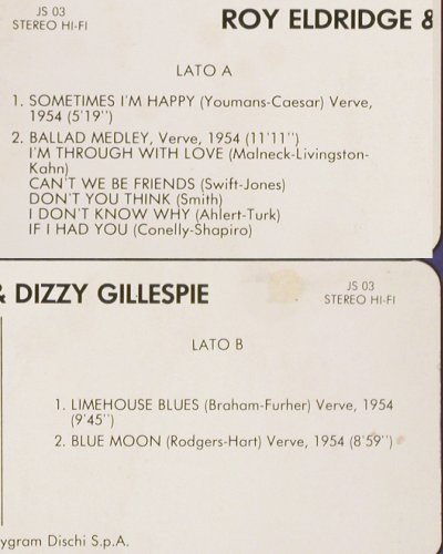 Eldridge,Roy & Dizzy Gillespie: Jazz Special (1954) Booklet-Foc, Jazz Special(328393), I, 1970 - LP - V7371 - 9,00 Euro