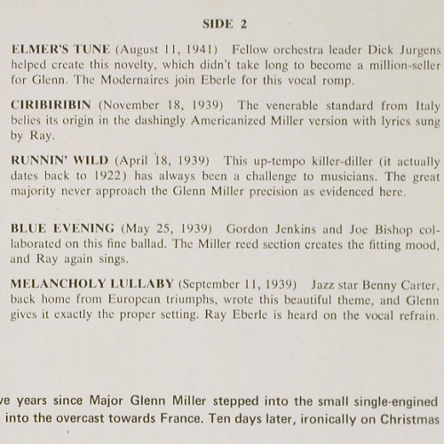 Miller,Glenn & His Orch.: The Original Recordings (1938-1941), RCA Camden (CDS 1004), UK, Ri, 1969 Typ: LP Best.-Nr.: Y1699 Preis: 6,00 Euro.