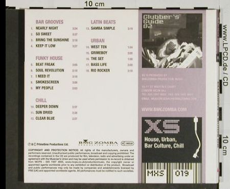 V.A.MXS 019-Clubbers's Guide 02: House,Urban,BarCulture,Chill, Digi, Match Production Music (MXS 019), EU, UK Typ: CD Best.-Nr.: 84476 Preis: 10,00 Euro.