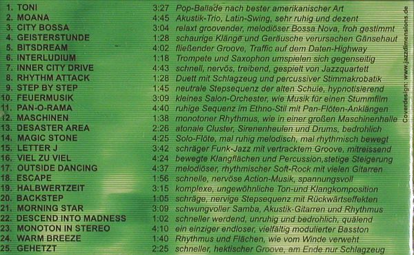 V.A.Library BIT - Instumentals: f&uuml;r Film,Funk,Fernsehen, Vol.10, Bit-Musikverlag (BIT 10510), D, 25Tr., 2005 Typ: CD Best.-Nr.: 84499 Preis: 7,50 Euro.