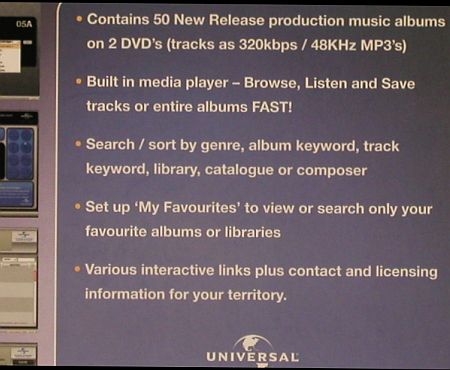 V.A.Library UNIPPM DVD: Vol.06 - 50 new Releases, Universal (6A&sol;6B), EU, 2007 Typ: DVD*2 Best.-Nr.: Z209 Preis: 20,00 Euro.
