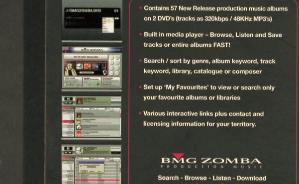 V.A.Library BMG&sol;Zomba DVD: Vol.03 - 57 new Releases, Universal (03A&sol;03B), EU, 2007 Typ: DVD*2 Best.-Nr.: Z210 Preis: 20,00 Euro.