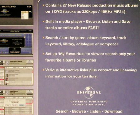 V.A.Library UNIPPM DVD: Vol.07 - 50 new Releases, Universal (7), EU, 2007 Typ: DVD Best.-Nr.: Z213 Preis: 12,50 Euro.