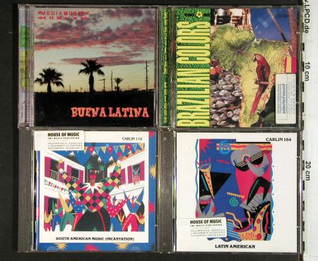 V.A.Library Carlin&sol;Primrose&sol;MediaM.: 4CD's aus div Lib., Latin American, Universal, EU, 2007 Typ: CD*4 Best.-Nr.: Z214 Preis: 10,00 Euro.