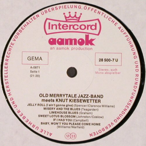 Old Merry Tale Jazzband: meets Knut Kiesewetter, Foc, Intercord/aamok (28 500-7 U), D, 1972 Typ: LP Best.-Nr.: V2717 Preis: 9,00 Euro