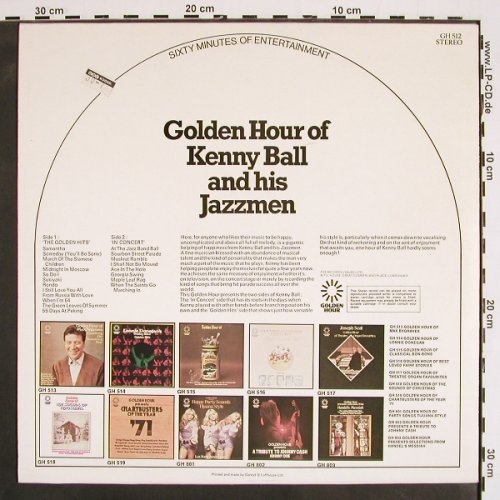 Ball,Kenny and his Jazzmen: Golden Hour Of, m /vg+, GoldenHour (GH 512), UK, 1970 Typ: LP Best.-Nr.: V4376 Preis: 6,00 Euro