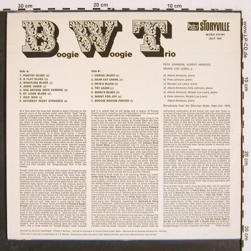 Johnson,Pete/Ammons/M.L.Lewis: Boogie Woogie Trio (1939 broadcast), Storyville(670 184), D, Mono,  - LP - V4832 - 7,50 Euro