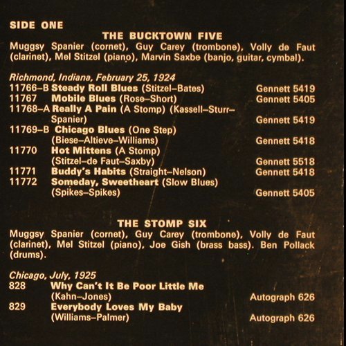 Spanier,Muggsy: 1924-1928, Richmond&Chicago Days, Fountain (FJ-108), UK, vg+/m- Typ: LP Best.-Nr.: V5080 Preis: 6,00 Euro