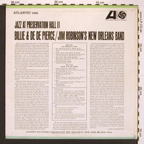 Robinson,Jim/Billie & De De Pierce: Jazz At Preservation Hall 2, Atlantic (1409), US, 1963 Typ: LP Best.-Nr.: V5093 Preis: 12,50 Euro