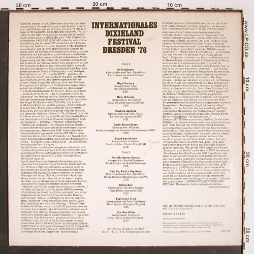 V.A.Internationales Dixieland: Festival, Dresden'76, m-/vg+, woc, Amiga (8 55 526), DDR, 1976 Typ: LP Best.-Nr.: V5695 Preis: 6,00 Euro