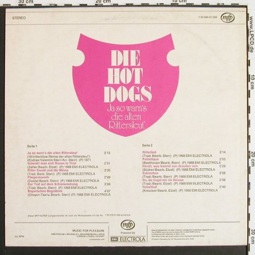 Hot Dogs: Ja so warn's die alten Rittersleut', MFP (1 M 048-31 059), D Typ: LP Best.-Nr.: V7335 Preis: 5,00 Euro.