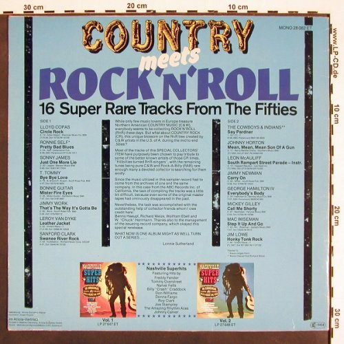 V.A.Country meets Rock'n'Roll: 16 Super Rare Tracks from the 50s, ABC (28 082 ET), D, Mono, 1978 Typ: LP Best.-Nr.: V4365 Preis: 7,50 Euro