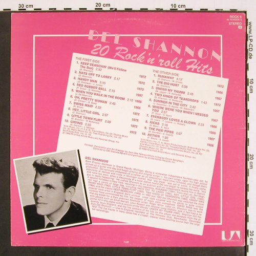 Shannon,Del: 20 Rock'n'Roll Hits, m-/vg+, UA (ROCK 6), S, 1972 Typ: LP Best.-Nr.: V4661 Preis: 6,00 Euro