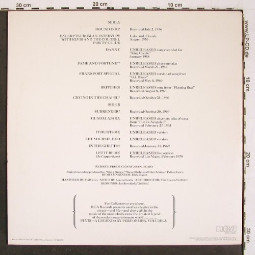 Presley,Elvis: A Legendary Performer 3, Booklet, RCA, woc on Innersleeve(CPL1-3082), US, co, 1978 - LP - V6626 - 7,50 Euro