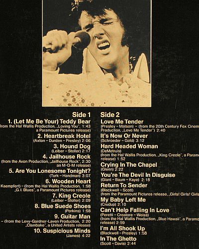 Presley,Elvis: 20 Fantastic Hits, RCA Club Sonderauflage (63 070), D, 1975 Typ: LP Best.-Nr.: V7558 Preis: 9,00 Euro.