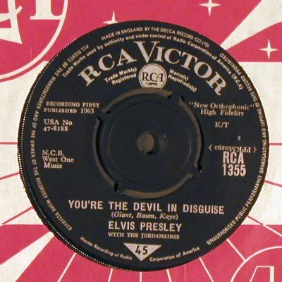 Presley,Elvis: Devil in Disguise/Please don't drag, RCA (RCA 1355), UK, 1963 Typ: 7" Best.-Nr.: T5816 Preis: 12,50 Euro.
