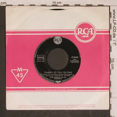 Presley,Elvis: Wooden Heart/Tonight's All Right..., RCA, FLC (47-9340), D, m-/m-, 1961 Typ: 7" Best.-Nr.: T5821 Preis: 5,00 Euro.