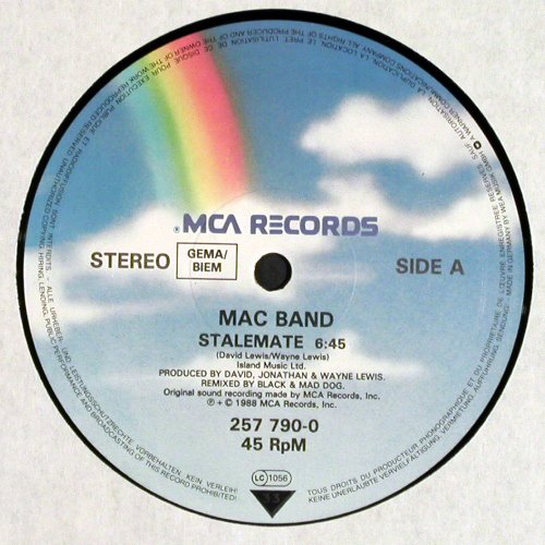 Mac Band: Stalemate*3, remix&sol;instr&sol;Accap., MCA (MCAT 1271), UK, 1988 Typ: 12" Best.-Nr.: H4184 Preis: 3,00 Euro.