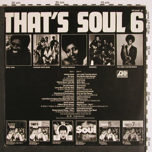 V.A.That's Soul 6: Herbie Mann... Consumer Rapport, Midi/Atlantic(ATL 20 107), D, Ri, 1977 - LP - V1848 - 7,50 Euro