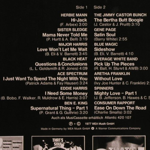 V.A.That's Soul 6: Herbie Mann... Consumer Rapport, Midi/Atlantic(ATL 20 107), D, Ri, 1977 - LP - V1848 - 7,50 Euro