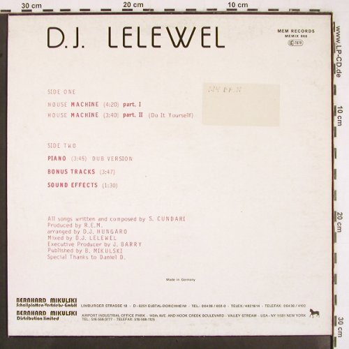 D.J.Lelewel: House Machine*2+3, m-/vg+, Mem Records (MEMIX 066), D, 1987 Typ: 12" Best.-Nr.: V2552 Preis: 4,00 Euro