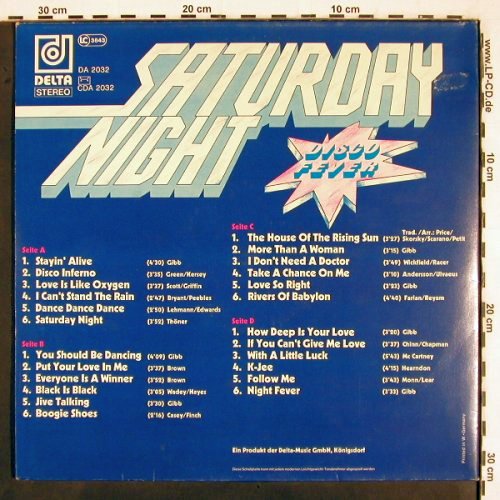 V.A.Saturday Night: Disco Fever, Foc (Cover Versions), Delta (DA 2032), D Typ: 2LP Best.-Nr.: V2799 Preis: 6,00 Euro