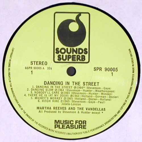 Reeves,Martha & Vandellas: Dancing in the Street (1963-67), Sounds Superb (SPR 90005), UK, Ri Typ: LP Best.-Nr.: V4281 Preis: 7,50 Euro