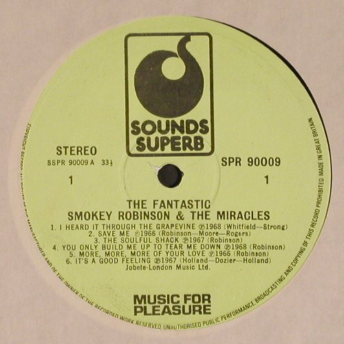 Robinson,Smokey & Miracles: The Fantastic, MFP (SPR 90009), UK, m-/vg+ Typ: LP Best.-Nr.: V4295 Preis: 7,50 Euro