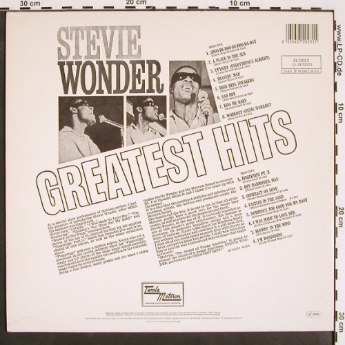 Wonder,Stevie: Greatest Hits (1968), Tamla Motown(ZL 72023), D, 1984 - LP - V4311 - 9,00 Euro