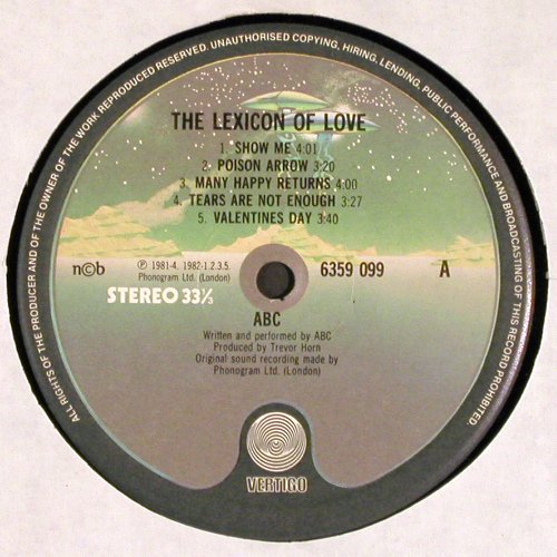 ABC: The Lexicon Of Love, m-/vg+, Vertigo(6359 099), S, 1982 - LP - V4695 - 5,00 Euro