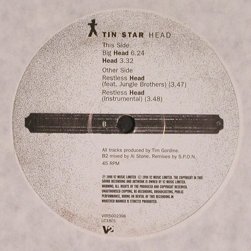 Tin Star: Head +3 f. Jungle Brothers, V2 (VVR5002396), D, 1998 Typ: 12" Best.-Nr.: V5153 Preis: 6,00 Euro