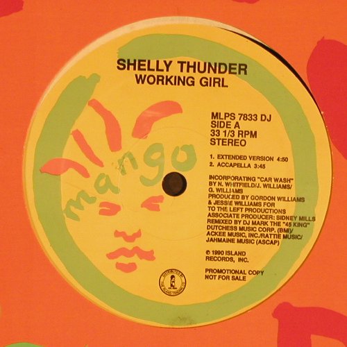 Thunder,Shelly: Working Girl*4, Mango(MLPS 7833 DJ), US, LC, 1990 - 12inch - V5184 - 3,00 Euro