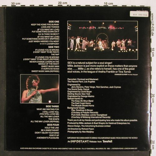 Jackson,Millie: Live & Uncensored,Foc, Important (TAD LP 001), UK, 1985 Typ: 2LP Best.-Nr.: V5306 Preis: 7,50 Euro