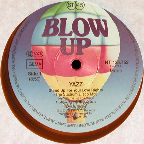 Yazz: Stand Up For Your Love Rights*2 rmx, Blow Up (INT 125.752), D,or.Vinyl, 1988 Typ: 12" Best.-Nr.: V5765 Preis: 5,00 Euro