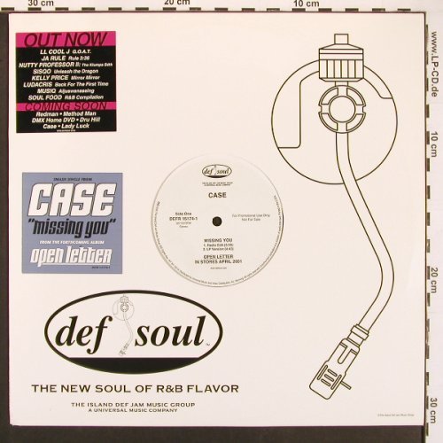 Case: Missing You*4, Def Soul, FLC (DEFR 15174-1), US, Promo, 2000 Typ: 12" Best.-Nr.: V6243 Preis: 5,00 Euro