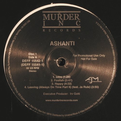 Ashanti: Same, 17Tr.,  m /vg+, Murder Inc. Rec.(DEFF 15542-1), US, Promo, 2002 - 2LP - V6265 - 12,50 Euro