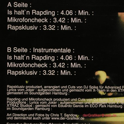 Rapsklusiv: Joker, 6 Tr., FM Recordz Xtraz (354.2001.0), D, 2000 Typ: 12" Best.-Nr.: V6298 Preis: 5,00 Euro