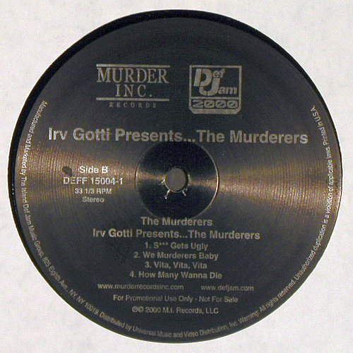 Irv Gotti: Presents...The Murderers, MurderInc. (DEFF 15004-1), US, Promo, 2000 Typ: 2LP Best.-Nr.: V6354 Preis: 9,00 Euro