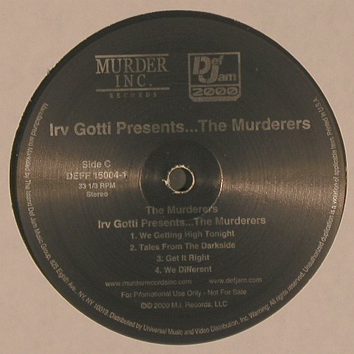 Irv Gotti: Presents...The Murderers, MurderInc. (DEFF 15004-1), US, Promo, 2000 Typ: 2LP Best.-Nr.: V6354 Preis: 9,00 Euro