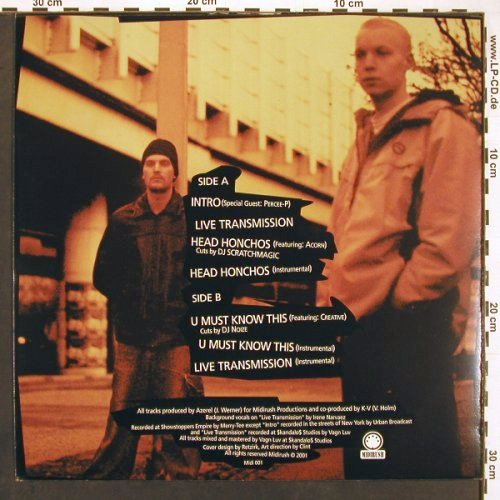 Urban Broadcast: Live Transmission*2+5, Midirush (Midi 001), DK, 2001 Typ: 12" Best.-Nr.: V6397 Preis: 6,00 Euro