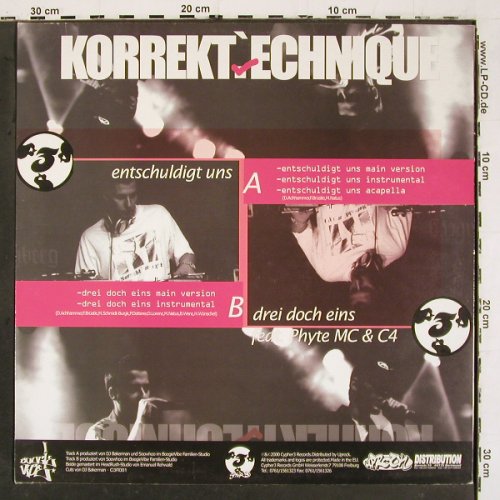 Korrekt.Echnique: Entschuldigt Uns*3/Drei doch eins*2, Cypher 3 Records (C3R001), D, 2000 Typ: 12" Best.-Nr.: V6399 Preis: 5,00 Euro