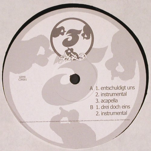 Korrekt.Echnique: Entschuldigt Uns*3/Drei doch eins*2, Cypher 3 Records (C3R001), D, 2000 Typ: 12" Best.-Nr.: V6399 Preis: 5,00 Euro