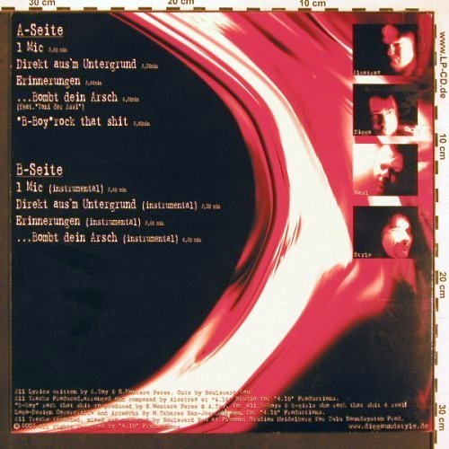 Digga & Style: 4.19, 33rpm, 8Tr., 4.19 Productions, D, 2003 Typ: 12" Best.-Nr.: V6414 Preis: 5,00 Euro