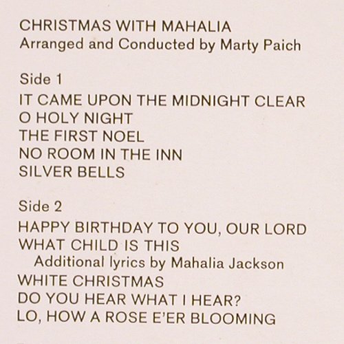 Jackson,Mahalia: Christmas with (1966), CBS (S 63450), NL Typ: LP Best.-Nr.: V6512 Preis: 6,00 Euro