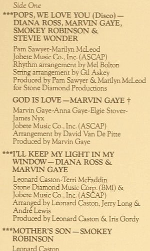 V.A.Pops We Love You...-The Album: Diana Ross, Marvin Gaye... 9 Tr., Motown (M7 921R1), US, co, 1979 Typ: LP Best.-Nr.: V6591 Preis: 5,00 Euro.