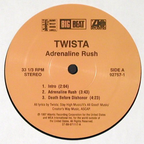 Twista: Adrenaline Rush, vg+/vg+, Atlantic/Creator'sWay..(92757-1), US, 1997 - 2LP - V6890 - 40,00 Euro